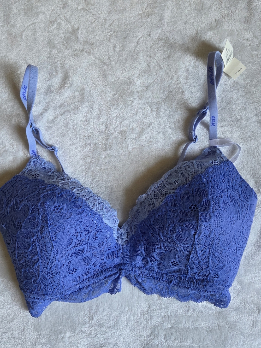 aerie Periwinkle Lace Push-Up Bra